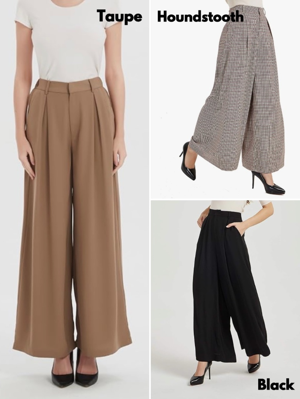 Tronjori Wide Leg Palazzo Pants | Set of 3